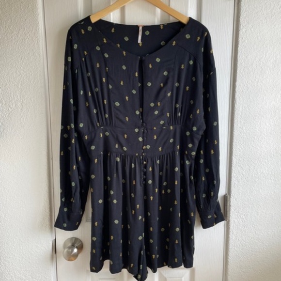 FREE PEOPLE Love Grows Black Romper - Picture 3 of 9
